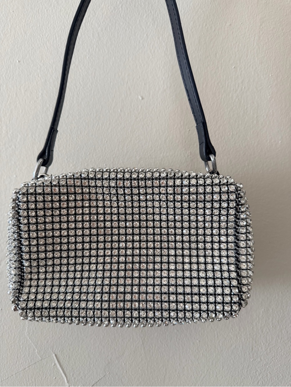 Silver Crystal Mesh - Stylish Evening Clutch